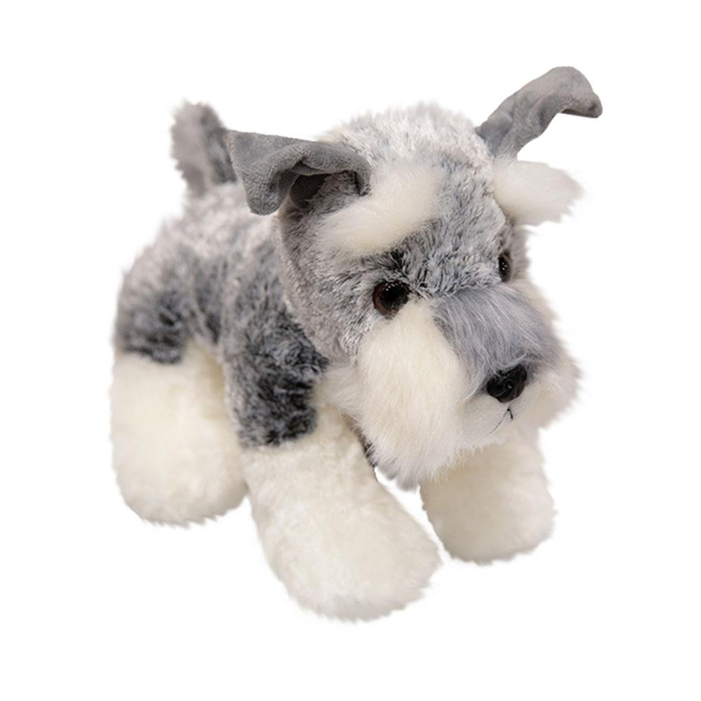 Simulation Cute Schnauzer Dog Plush Toy Doll Sleeping Birthday Children's Doll Puppy Plush Hold G2O7
