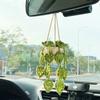 Accesorii drăguțe pentru oglinda mașinii, agățate, tricotate manual, țesute, finisate la croșetă, plantă în ghiveci, decor pentru oglinda retrovizoare, ornamente pentru interiorul mașinii