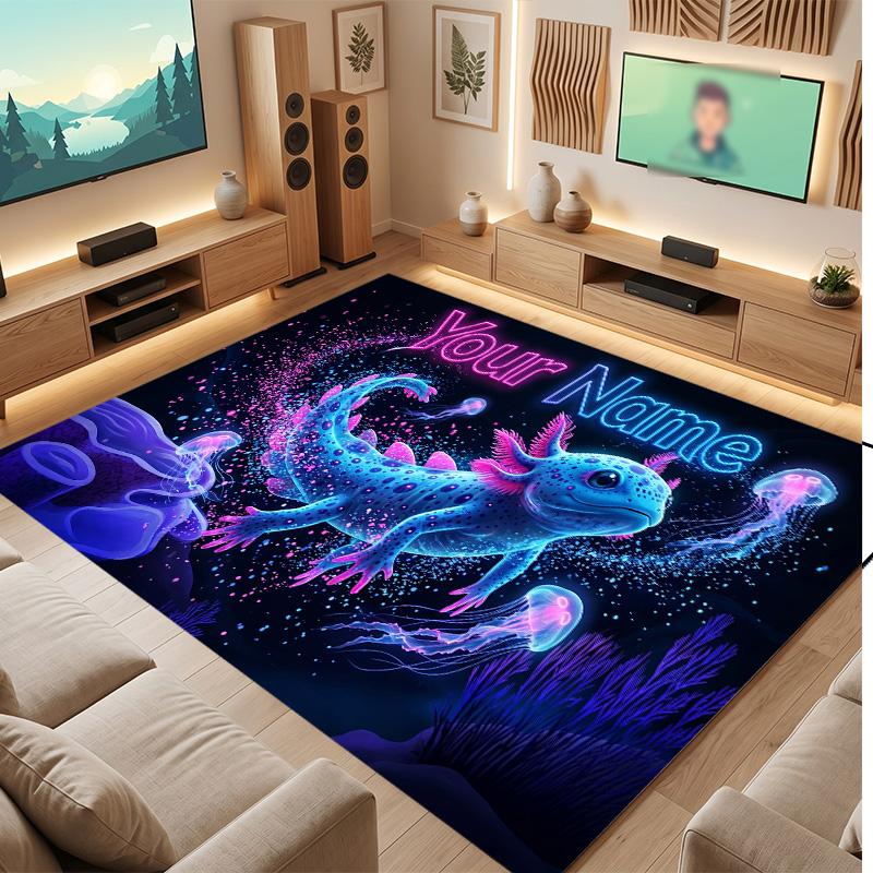 Tappeto Morbido in Velluto di Cristallo Tema Magia Fantasy Stampa Personalizzata Nome e Testo Tappeto Antiscivolo per Camera da Letto Soggiorno