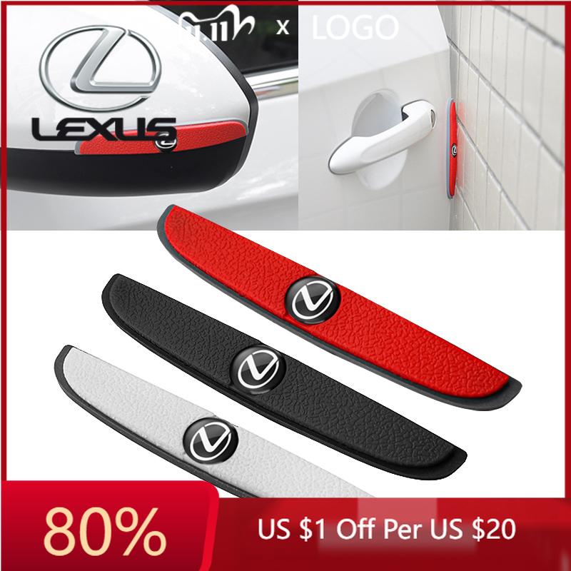 2026 Hot Interior Stickers 4Pcs Rubber Anti Collision Strip Car Door Rearview Mirror Protector Stickers For Lexus F SPORT RX300