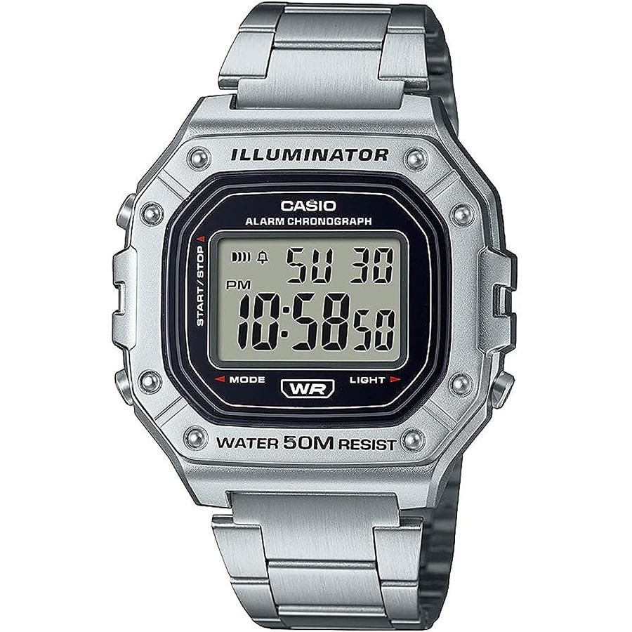 Casio Roestvrijstalen Band Heren Quartz Horloge W-218HD-1A