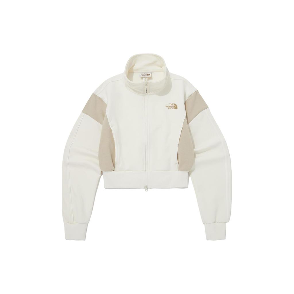 The North Face Color Block Retro Sports Stand Collar Zipper Jacket Women Jackets White NJ5JQ30K
