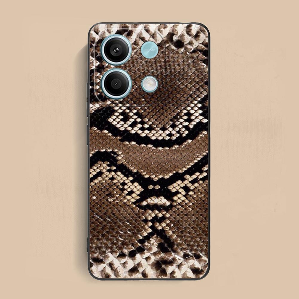 Luxury Snake Skin Texture Phone Case for Xiaomi Redmi Note 14 13 12 11 S Pro Plus 4G 5G Colorful Printing Cover Cover Cellphones