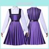 Wednesday Addams Family Cosplay Costume With Polyester Fabric For Halloween And Role Play