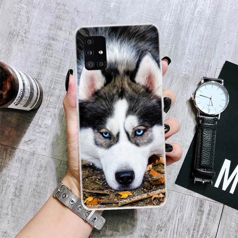 Sibirischer Husky Hund Handyhülle für Samsung Galaxy A12 A22 A32 A42 A52 A72 A51 A71 5G A41 A31 A21 A02S M12 M21 M31 M30S Hüllen
