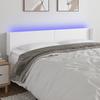 Vidaxl Bed Headboard with LED, White, 183X16X78/88 Cm, Faux Leather
