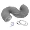 Duct Hose Dryer Vent Hose with 2 Clamps PVC and Aluminum Flexible Duct for Heating Cooling Ventilation and Exhaust
