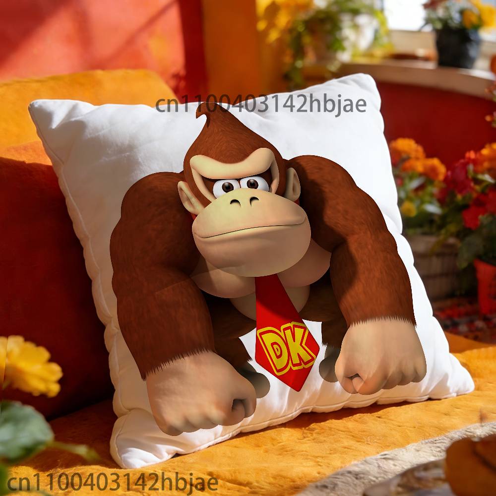 D-DonkeyS K-Kong B-BananzaS Pillowcases Bedroom Living Room Sofa Home Decor Polyester Cushion Cover with Zipper