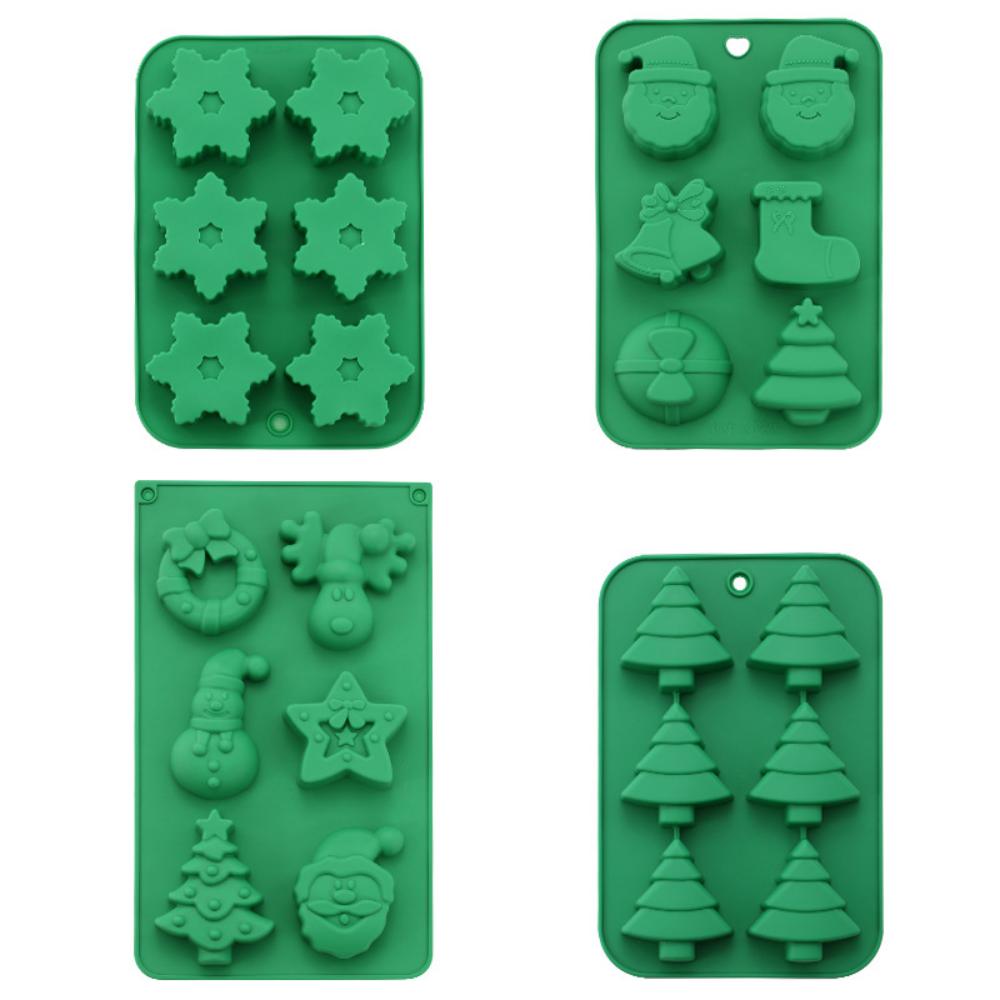 Christmas Silicone Mold Man Snowflake Christmas Mold Cookie Candy Mold
