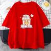 T-shirt Popcorn Mignon Kawaii Femme Dessin Animé Graphique Mignon T-shirts Été Unisexe Coton Pur Impression Vintage Vêtements Harajuku Vintage