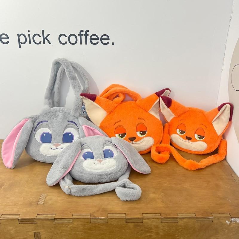 Zootopia Judy Hopps Nick Wilde Plush Bag With Zipper For Daily Use