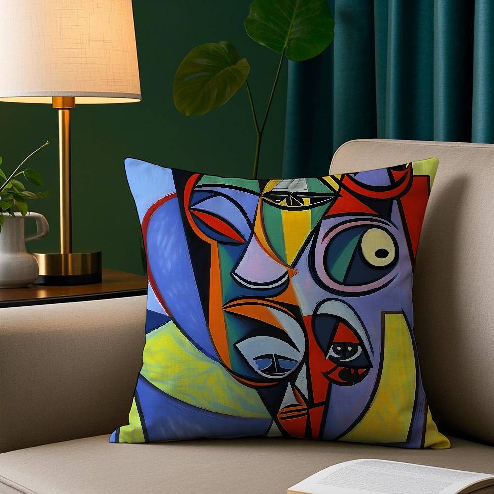 Picasso Abstract Art Painting Pillow Case Plush Fabric Soft Pillowcase Double Sided Print Sofa Cushion Cover Throw