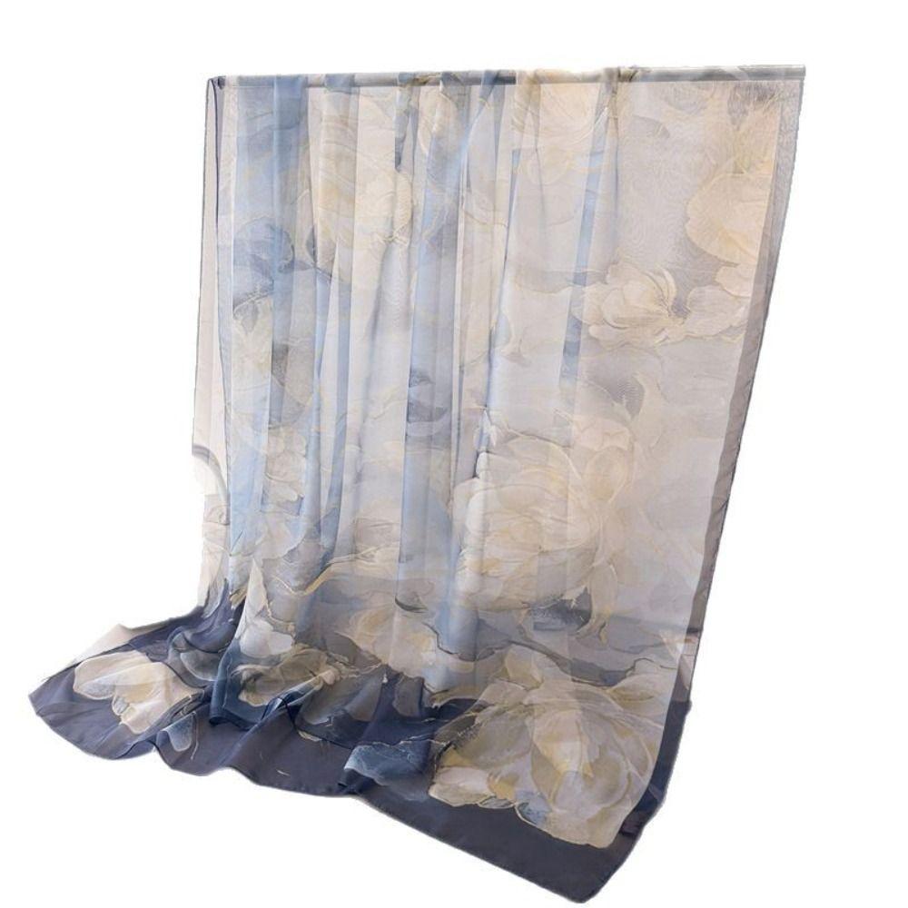 Versatile Tourism Long Shawl 185*120cm Women's Satin Hijab Lightweight Neckerchief  Beach