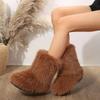 Women Winter Fashion Mid Length Hairy Boots Winter Warm Sleeve Oversized Snow Boots for Women