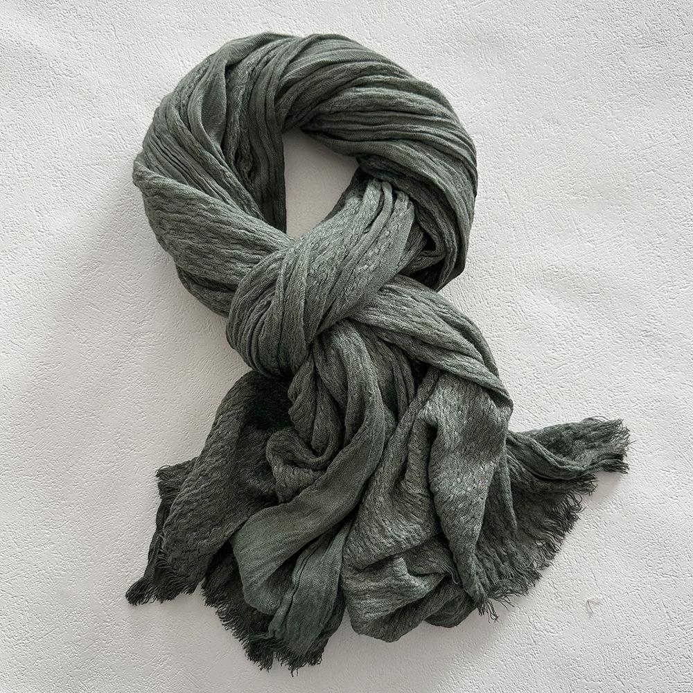 Herfst Winter Katoen Linnen Heren Sjaal Zacht Warm Neckerchief Korte Kwastjes Sjaals Casual Heren Accessoires Bufandas Sjaals