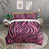 3Pcs Bedding Set King Queen Size Pink Leopard Pattern Duvet Cover With 2 Pillowcase Single Double Soft Cover For Bedroom Decor