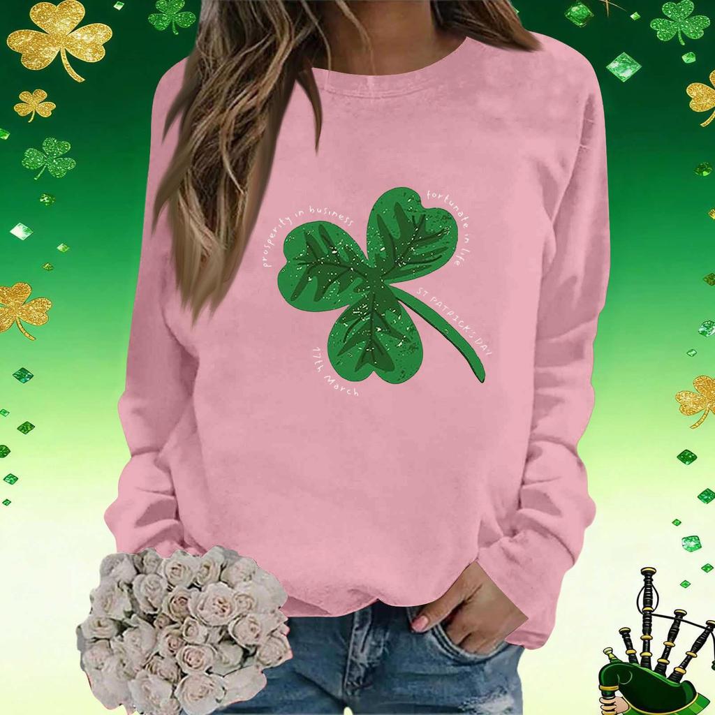 Women's Fashion  Printed Long Sleeve Loose Round Neck Sweatshirt Top