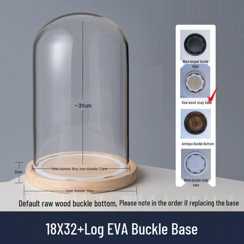 Round Dustproof Eternal Flower Display Stand with EVA Anti-Shedding Base and Rubber Ring