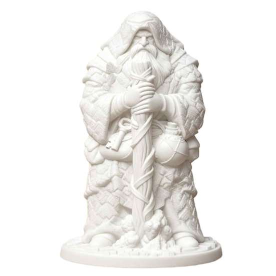 Creative Hobby Craft Kits 3D Printed Beggar Monk Figurine, DIY Unpainted White Statue, Vintage Old Man Figurine Wandering Elder Sculpture, Home