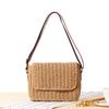 Fashi Woven Beach Straw Bag for Women Raffia Crochet Handbags Flap Shoulder Bag Summer Envelope Wallet Rattan Crossbody Bag