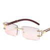 Rimless Diamond Square Sunglasses Women Men Luxury Designer Sun Glasses Vintage Small Frame Punk Shades UV400