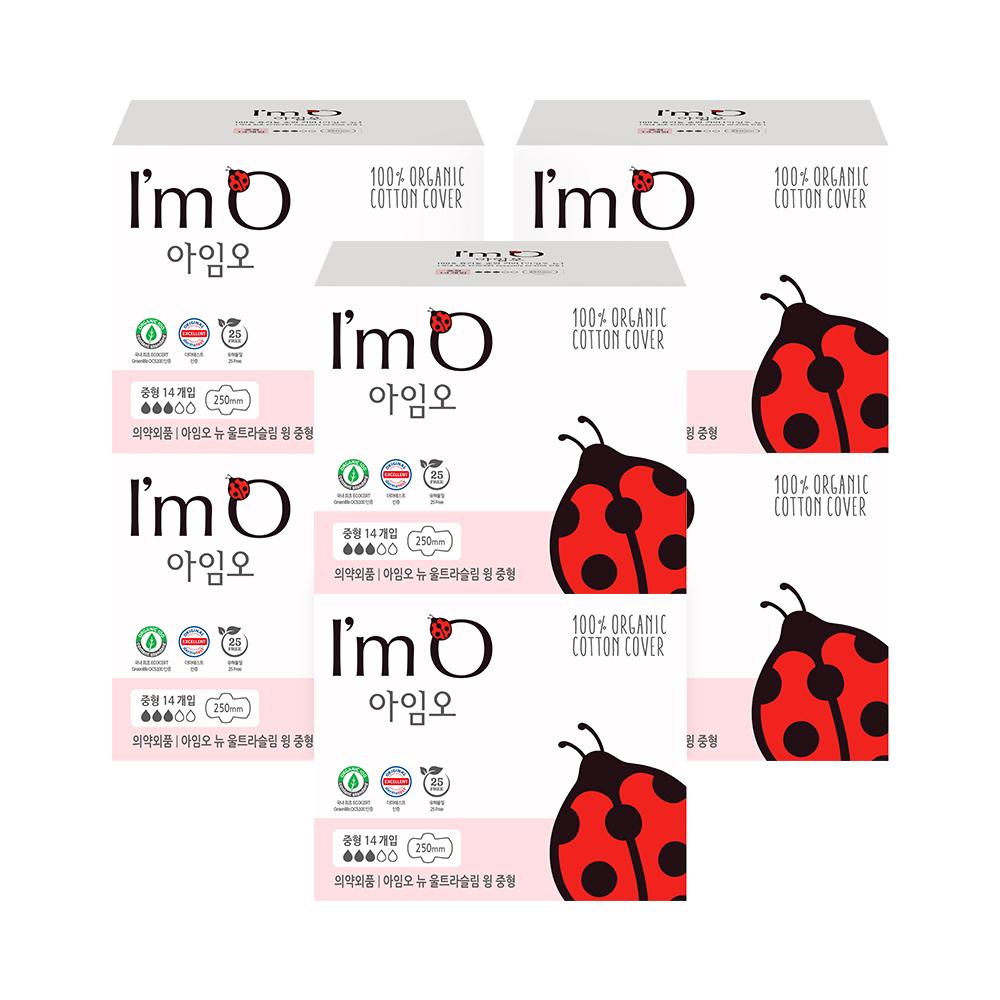 Ich bin O Geflügeltes Bio-Baumwoll-Damenbinden 6er-Pack, Wählen Sie 2 Typen (Liner 20P / Medium 14P)