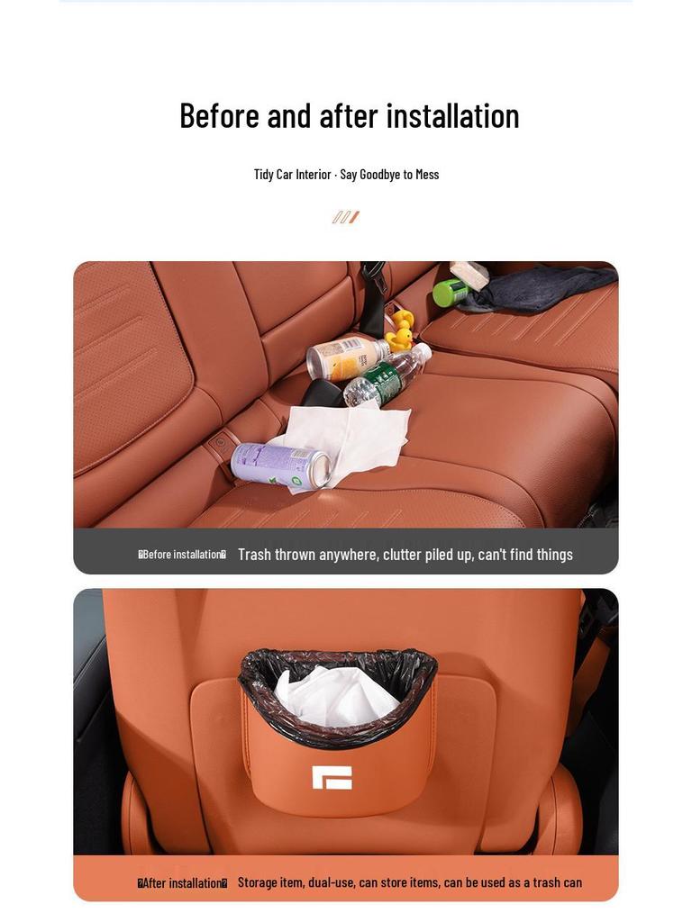 Multifunctional Car Trash Can & Umbrella Holder with Cup Organizer