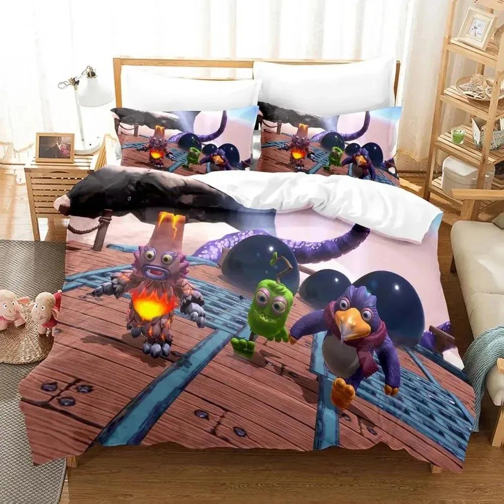 My Singing Monsters Anime Comfortable Duvet Quilt Cover Pillowcase Bedding Set Children Bedroom Decoration Home Textile