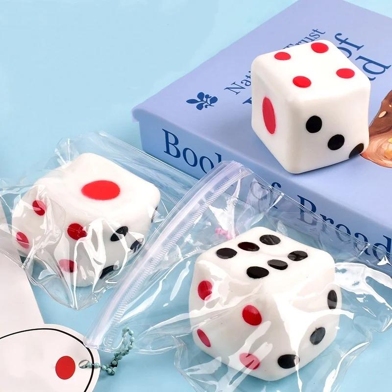 Kawaii 2.56'' Soft Slow Rising 6-Sided Dice With Dots Squishiest Stress Relief Toy Large Collection Decorative Props For Kids