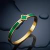 Women's High-End Titanium Steel Bracelet with Epoxy Four-Leaf Clover, Fashionable and Fade-Resistant