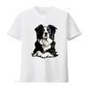Zwaar 18gsm Border Collie T-shirt Realistische Zittende Hond Print Zwart Casual Ronde Hals Voor Huisdierbezitters Maten S Xxxl Alle