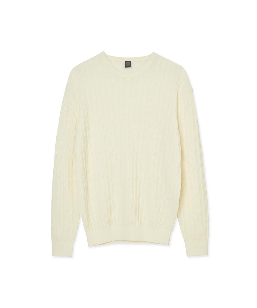 IOLO Vertical Cable Crew Neck_Ivory
