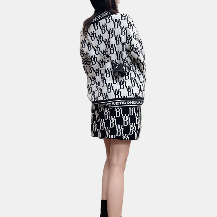 WE11DONE All-over Logo-knit Jumper WD-KO3-21-602-U-IV