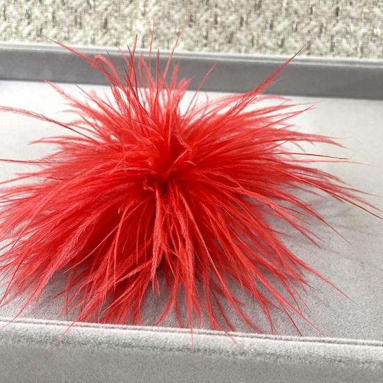 Unisex Brooch Faux Ostrich Feather Soft Anti-slip Lightweight Garment Hat Bag Decoration Wedding Party Prom Clothes Pin