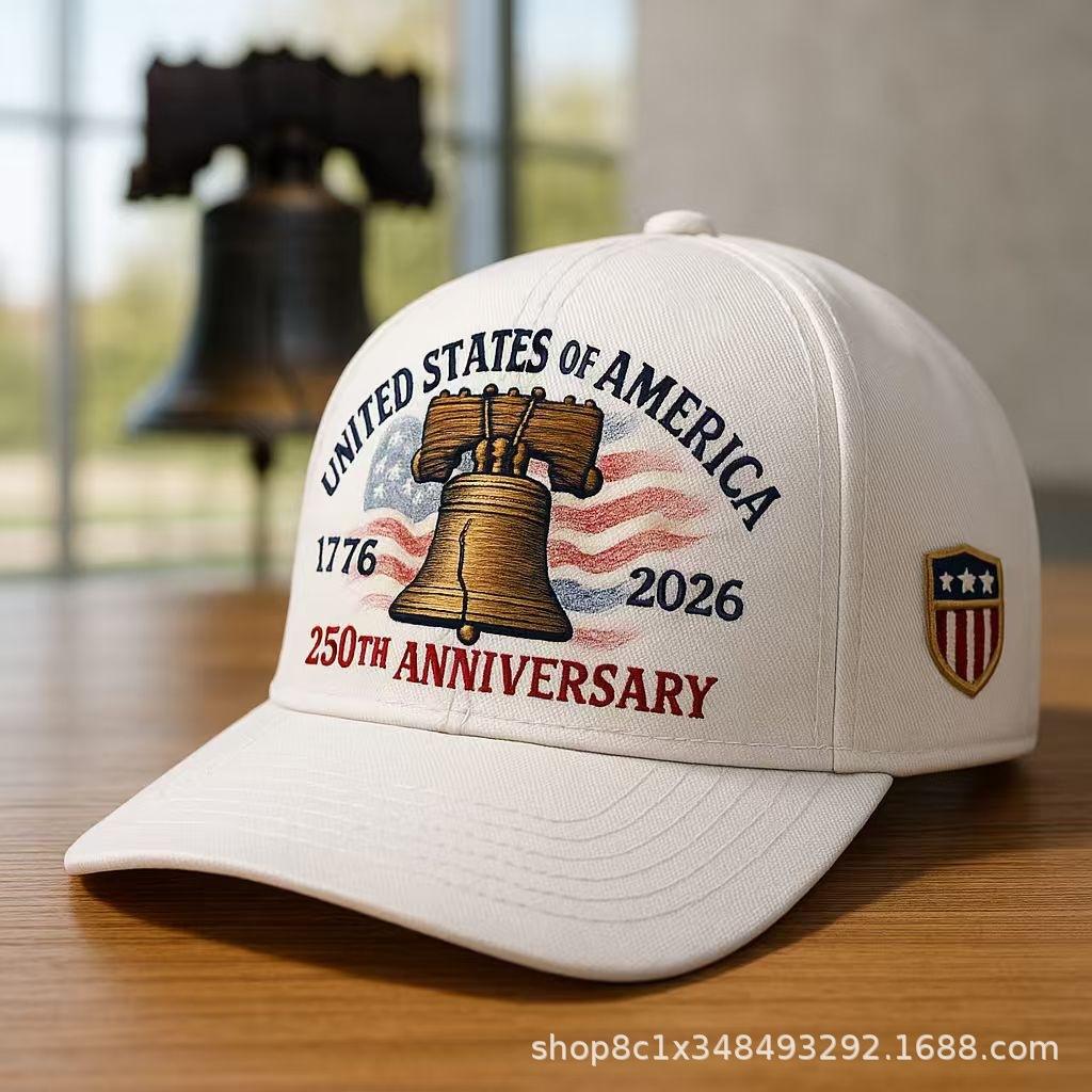 Amerikanische Jubiläums-Baseballkappe, Herren und Damen, Polyester, Digitaldruck, Sonnenhut, Kleine Serie
