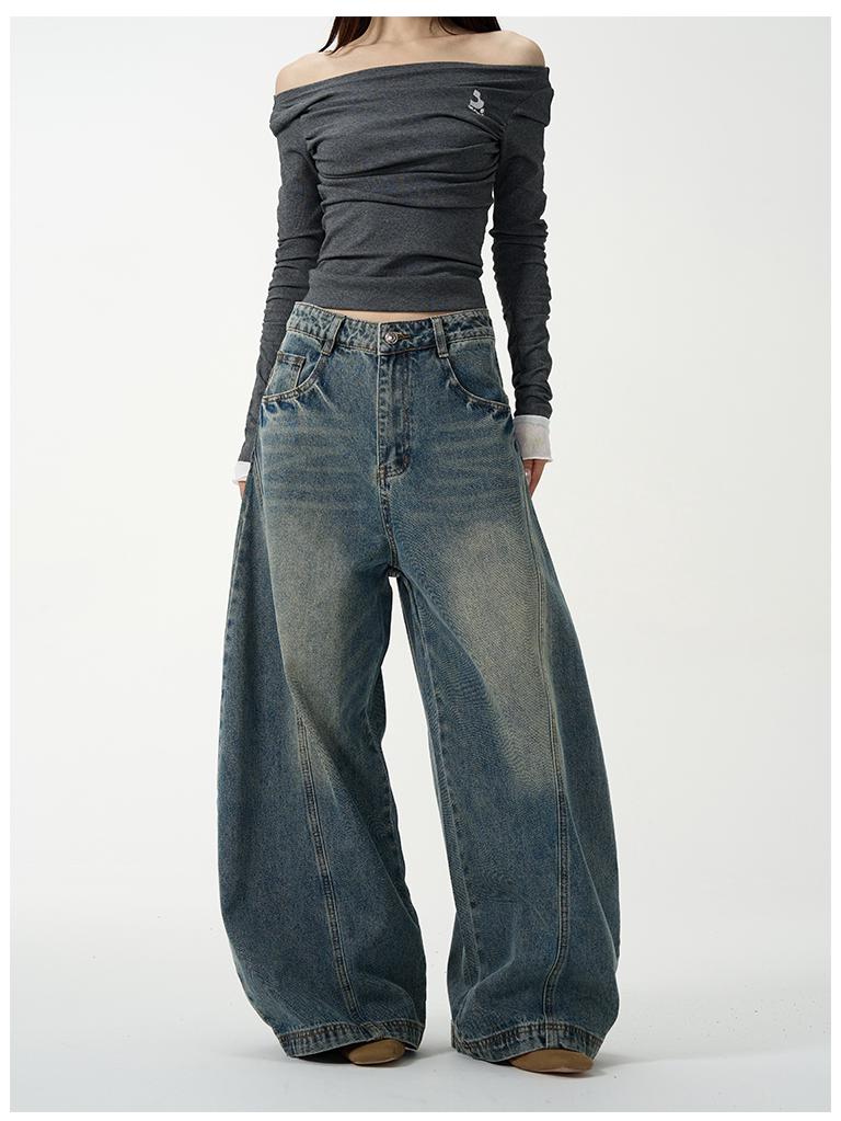 Pantaloni Falcetto Banana Design Scimitarra 2024: Jeans retrò a gamba larga destrutturati per uomo e donna