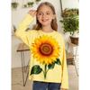 Frühlings- und Herbst-Rundhals-Oberteil mit Blumen-Pflanzen-Mustern, 3D-Druck, modisch, lässig, langärmelig, Kinder-Mädchen-T-Shirts