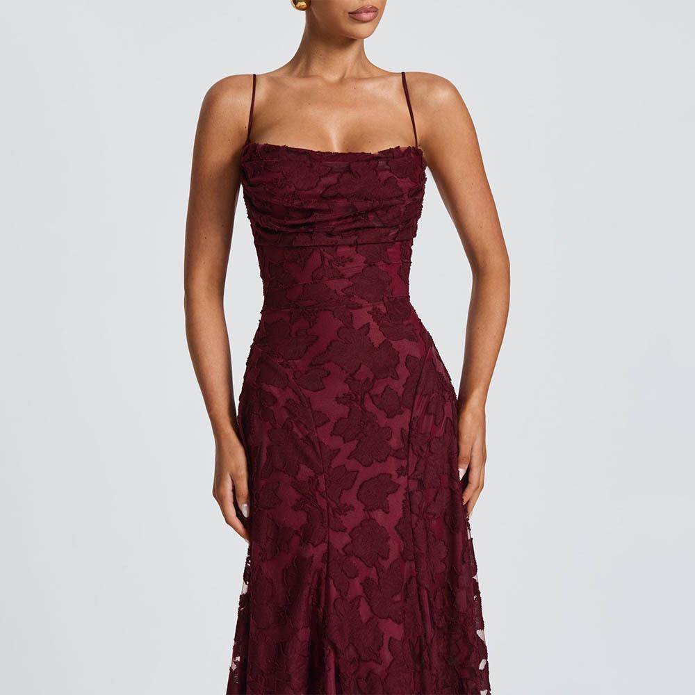 European and American Style 2026 Spring Backless Evening Gown with Spaghetti Straps