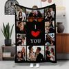 1pc Custom Photo Blanket, Personalized Small Blanket with Picture, Custom Gift Blanket, Father's Day Gift Blanket for Dad, Wedding Anniversary Gift Bl