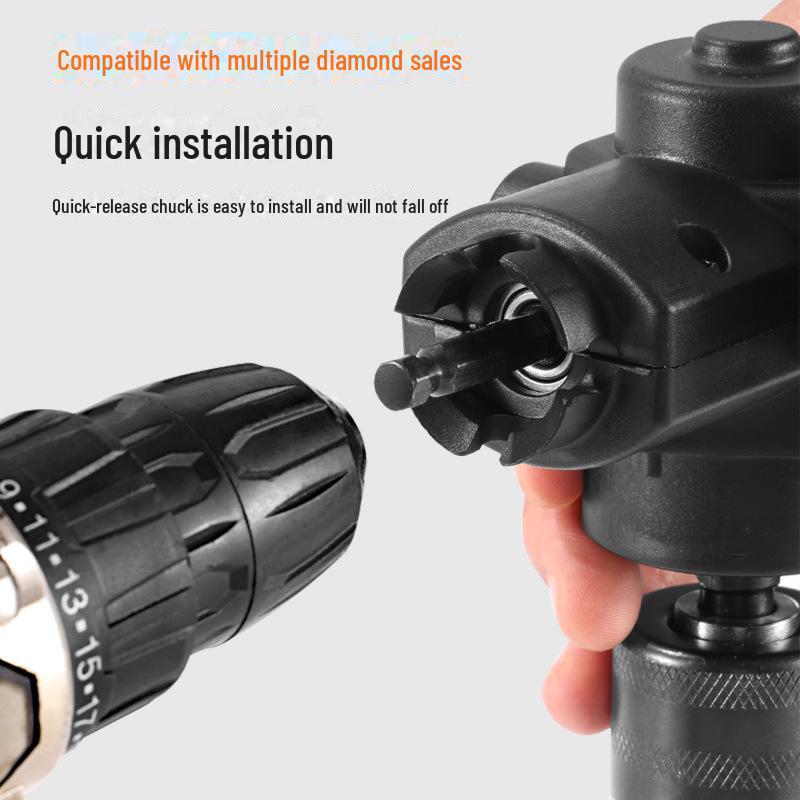 90-Degree Multifunctional Electric Hand and Impact Drill with Universal Screwdriver Bit
