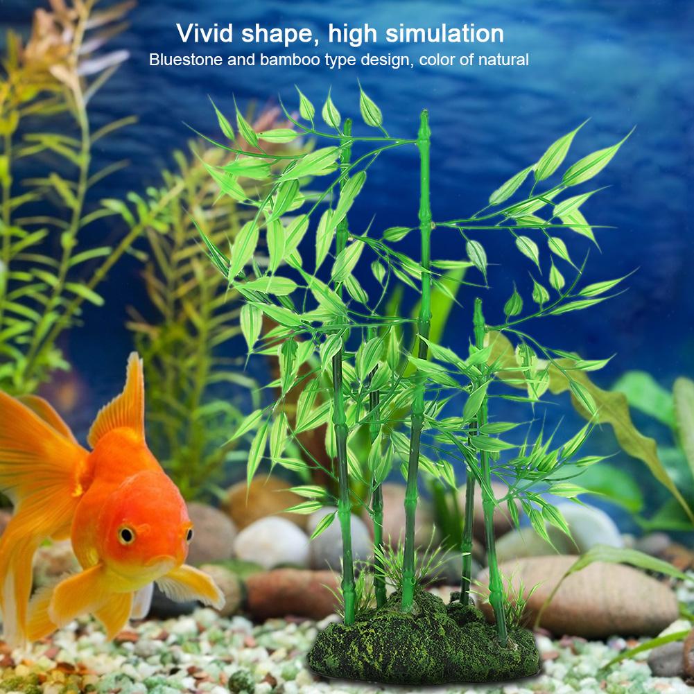 Aquarium Artificial Vivid Simulation Bluestone Bamboo for Fish Water Plants Landscape Decoration