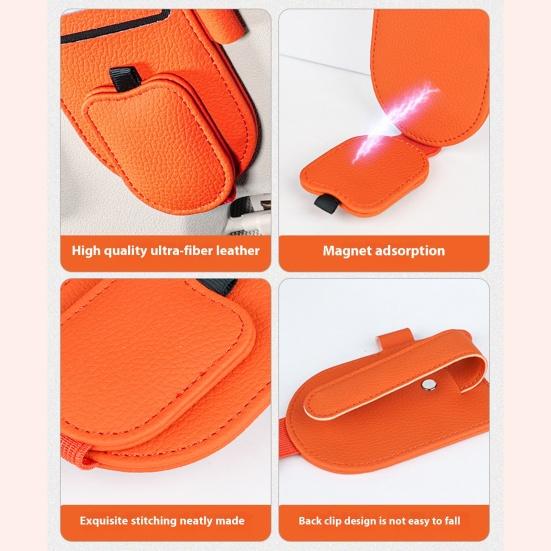 Universal-Visierclip, multifunktionaler Auto-Organizer für Sonnenbrillen und Karten, magnetischer Kunstlederhalter für die meisten Fahrzeuge