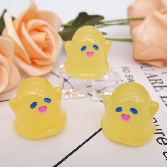 5 Stück Mini-Geisterfiguren aus Kunstharz, niedliche im Dunkeln leuchtende Geister-Gartendekoration für Zuhause, Party, Festival, Halloween-Dekoration