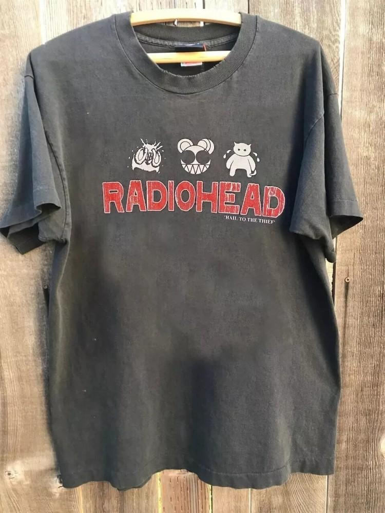 Radiohead Hail To The Thief Charcoal Short Sleeve Unisex Reprint T shirt S-5XL Unisex T-Shirt
