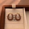 Irregular Ring Enamel Stud Earrings, Natural Light Luxury, High Sense, Fashionable Elegance and Luxury, New Autumn and Winter Earrings