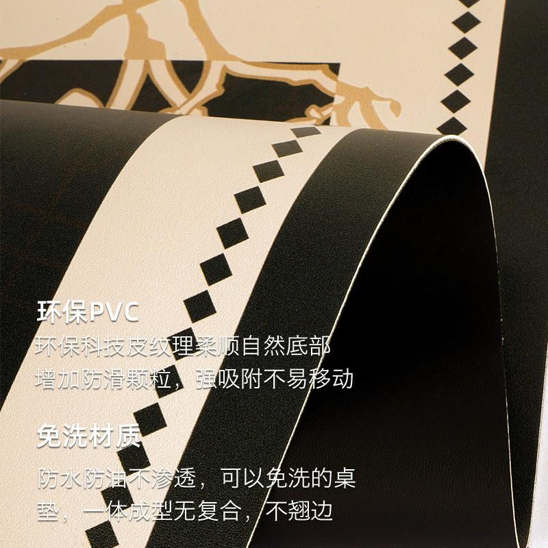 French Vintage Leather Desk Mat Vanity Table Waterproof Dustproof Decorative Surface Protector