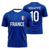 Mbappe 10 Soccer Jersey Subtle Hexagonal Jacquard Pattern Gold Lettering French Shield Crest Crew Neck Dual-sided Print