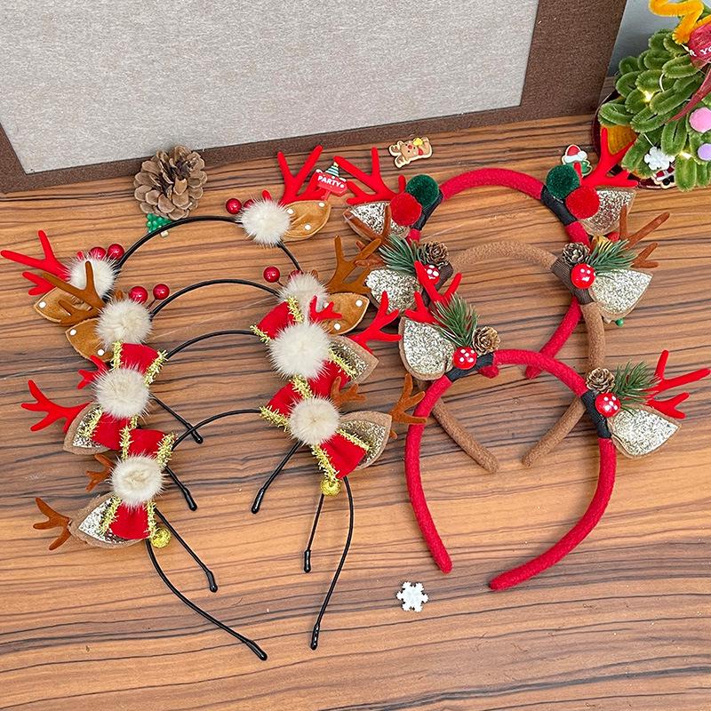 Christmas Reindeer Antler Headband for Women & Children - Festive Hair Accessories