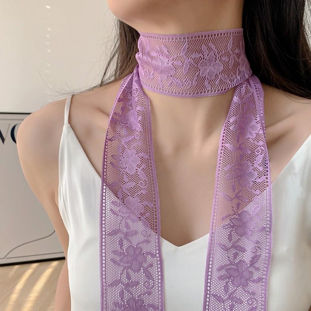 Thin Lace Wrap Scarves Soft Lace Neck Strap Retro Evening Party Scarves  Dress Decoration
