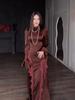 Robe mi-haute à nouer en satin et mousseline Printemps 2025